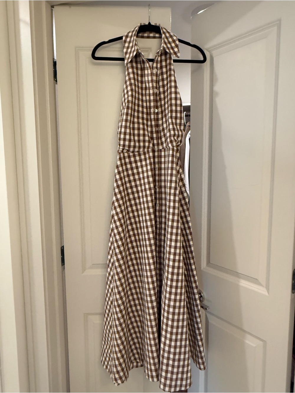 Veronica Beard Mackey Gingham Seersucker Halter Dress - Picture 5 of 10